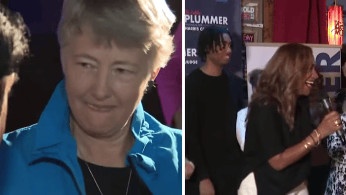 Video preview image of candidates Annise Parker and Letitia Plummer on primary election night.